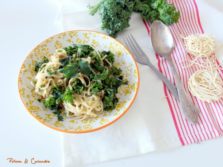 Nouilles A La Rhubarbe Et Au Kale